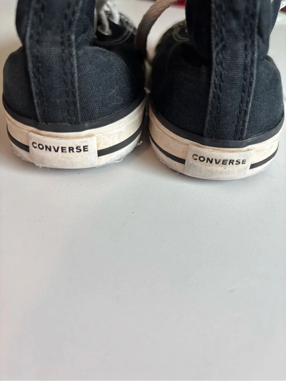 Converse High Top Lace Up Shoes Black & White Toddler Size 8 School Play Shoe